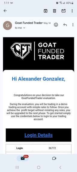 Ive had an awesome experience trading with Goat Funded
 Very good trading conditions.Customer service  on point and  good price for traders