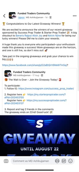 Let me be honest with every prospective trader,the reason i love starproptrader and for people who wanted to be safe and wanted to establish there trading career with propfirm,i have never seen a prop firm who are eager to respond and resolve Clint complain on time with  precision amicablely like starpropfirm.