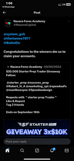 STARTER PROP TRADERS,A BIG SHOUT OUT TO YOU FOR THREE INCREDIBLE AND AMAZING THINGS YOU GUYS ARE DOING.I AM A WINNER OF YOUR GIVEAWAYS AND I AM THANKFUL FOR THAT