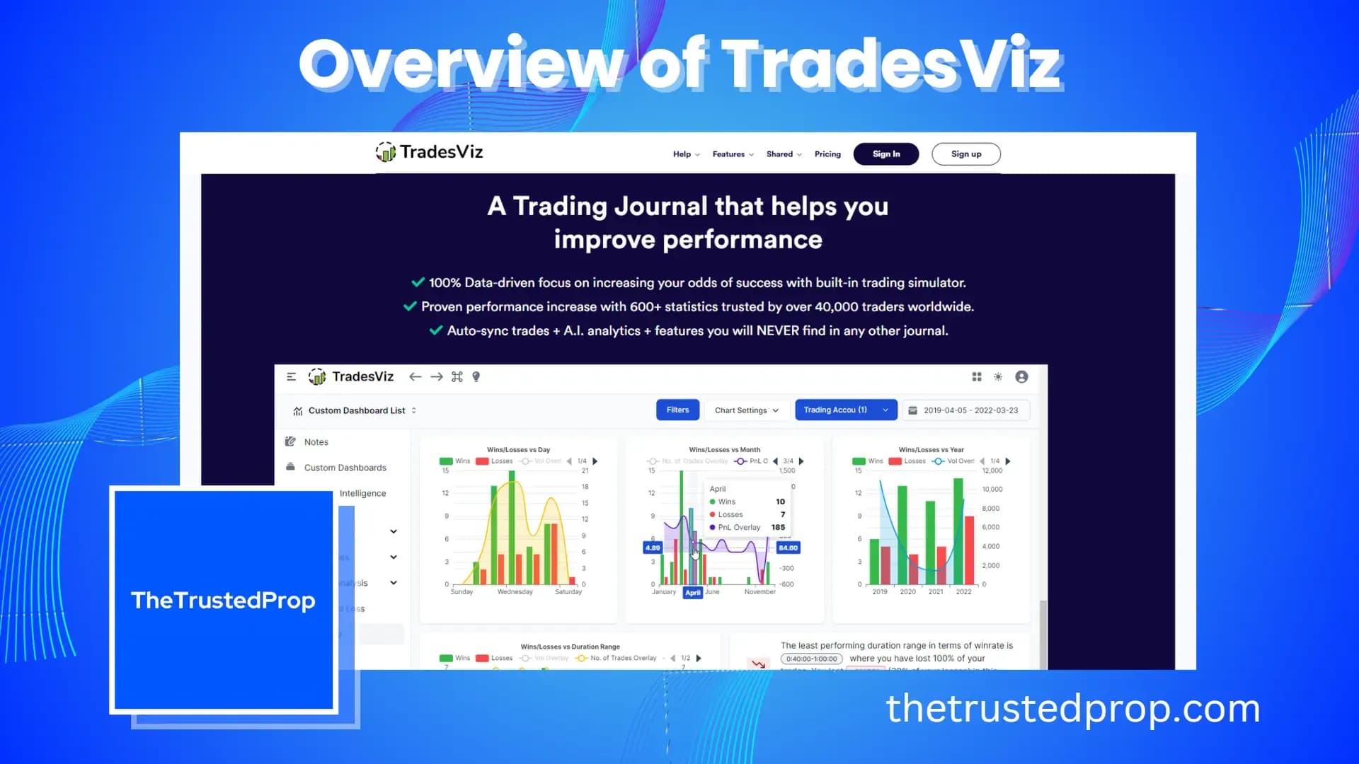 Overview of TradesViz Trade journal