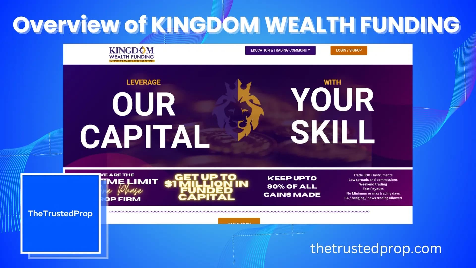 Overview of Kingdom Wealth Funding Forex Prop Firm