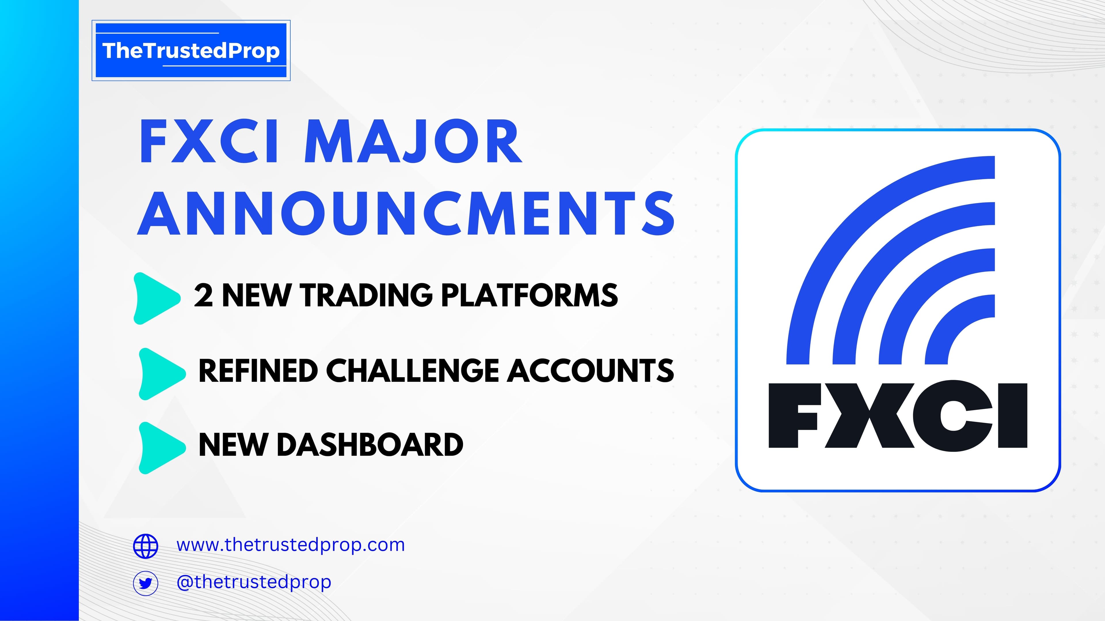 Major Announcements by FXCI !! New Trading Platforms and Challenge accounts