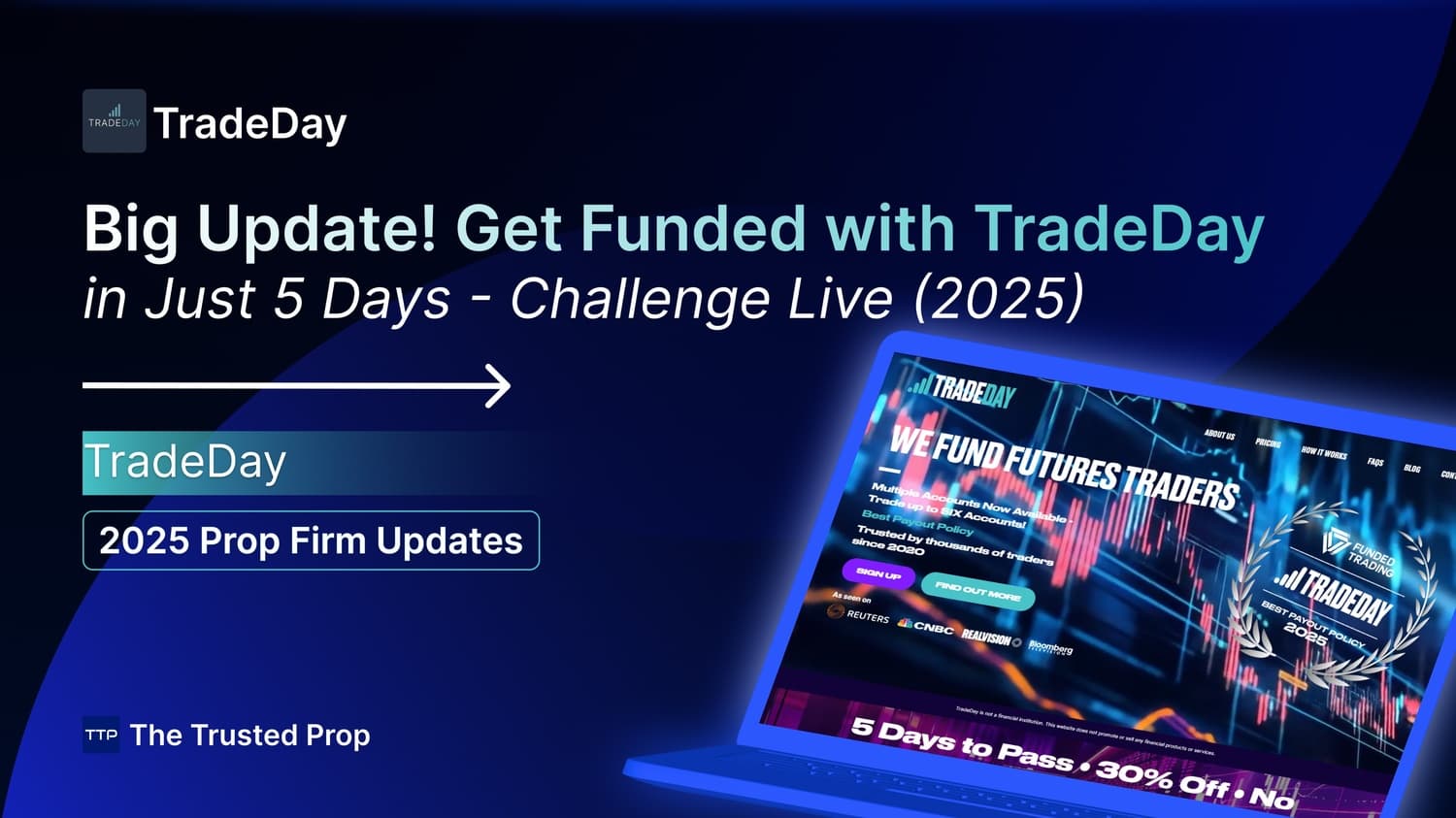 Big Update! Get Funded with TradeDay in Just 5 Days - Challenge Live (2025)