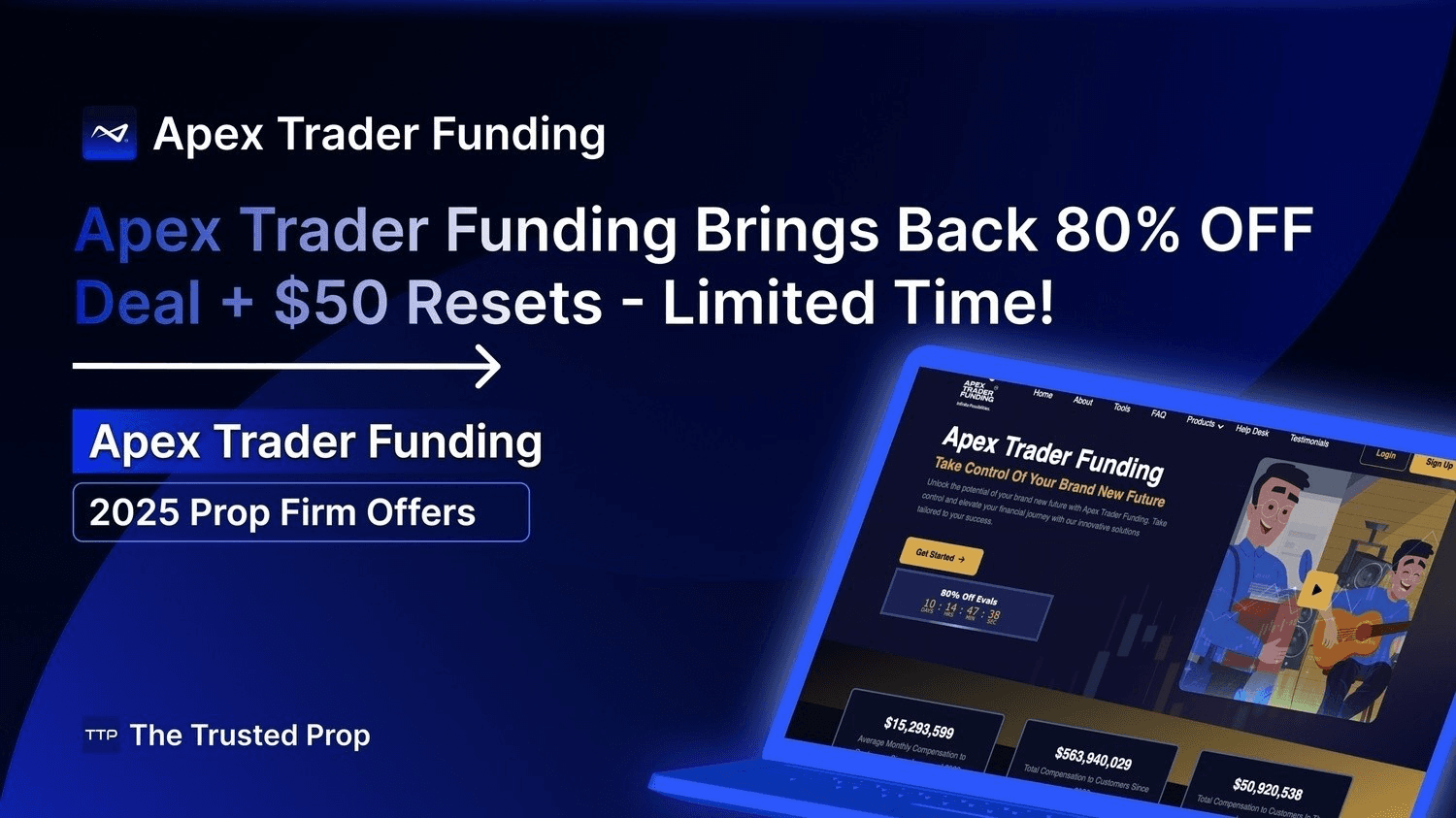 Thumbnail of Apex Trader Funding Brings Back 80% OFF Deal + $50 Resets - Limited Time!